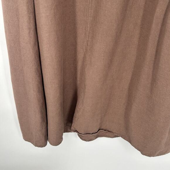 Urban Research Doors Linen Blend Midi Dress Brown Belted Dolman Sleeves Size 1 S - Picture 5 of 10